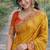 Yellow soft silk banarasi jacuard work designer party wear saree with unstitched blouse piece