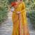 Yellow soft silk banarasi jacuard work designer party wear saree with unstitched blouse piece