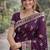 Wine soft silk banarasi jacuard work designer party wear saree with unstitched blouse piece