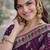 Wine soft silk banarasi jacuard work designer party wear saree with unstitched blouse piece