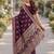 Wine soft silk banarasi jacuard work designer party wear saree with unstitched blouse piece