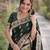Green soft silk banarasi jacuard work designer party wear saree with unstitched blouse piece