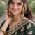 Green soft silk banarasi jacuard work designer party wear saree with unstitched blouse piece