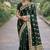 Green soft silk banarasi jacuard work designer party wear saree with unstitched blouse piece