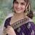 Plum soft silk banarasi jacuard work designer party wear saree with unstitched blouse piece