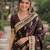 Maroon soft silk banarasi jacuard work designer party wear saree with unstitched blouse piece