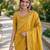 Yellow soft silk banarasi jacuard work designer party wear saree with unstitched blouse piece