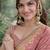 Light pink soft silk banarasi jacuard work designer party wear saree with unstitched blouse piece