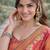 Pink soft silk banarasi jacuard work designer party wear saree with unstitched blouse piece