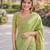 Pista soft silk banarasi jacuard work designer party wear saree with unstitched blouse piece