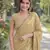 Cream soft silk banarasi jacuard work designer party wear saree with unstitched blouse piece