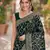Green soft silk banarasi jacuard work designer party wear saree with unstitched blouse piece