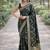 Green soft silk banarasi jacuard work designer party wear saree with unstitched blouse piece
