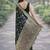 Green soft silk banarasi jacuard work designer party wear saree with unstitched blouse piece