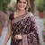 Wine soft silk banarasi jacuard work designer party wear saree with unstitched blouse piece