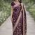 Wine soft silk banarasi jacuard work designer party wear saree with unstitched blouse piece