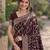 Maroon soft silk banarasi jacuard work designer party wear saree with unstitched blouse piece