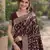 Maroon soft silk banarasi jacuard work designer party wear saree with unstitched blouse piece