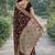 Maroon soft silk banarasi jacuard work designer party wear saree with unstitched blouse piece