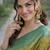 Parrot green soft silk banarasi jacuard work designer party wear saree with unstitched blouse piece