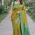 Parrot green soft silk banarasi jacuard work designer party wear saree with unstitched blouse piece