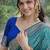 Sky blue soft silk banarasi jacuard work designer party wear saree with unstitched blouse piece