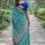 Sky blue soft silk banarasi jacuard work designer party wear saree with unstitched blouse piece