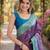Wine soft silk banarasi jacuard work designer party wear saree with unstitched blouse piece