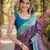 Wine soft silk banarasi jacuard work designer party wear saree with unstitched blouse piece