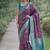 Wine soft silk banarasi jacuard work designer party wear saree with unstitched blouse piece