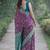 Wine soft silk banarasi jacuard work designer party wear saree with unstitched blouse piece