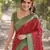 Red soft silk banarasi jacuard work designer party wear saree with unstitched blouse piece