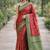 Red soft silk banarasi jacuard work designer party wear saree with unstitched blouse piece