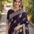 Plum soft silk banarasi jacuard work designer party wear saree with unstitched blouse piece