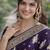 Plum soft silk banarasi jacuard work designer party wear saree with unstitched blouse piece