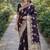Plum soft silk banarasi jacuard work designer party wear saree with unstitched blouse piece
