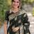 Green soft silk banarasi jacuard work designer party wear saree with unstitched blouse piece