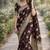 Maroon soft silk banarasi jacuard work designer party wear saree with unstitched blouse piece