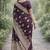 Wine soft silk banarasi jacuard work designer party wear saree with unstitched blouse piece