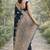 Blue soft silk banarasi jacuard work designer party wear saree with unstitched blouse piece