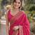 Pink soft silk banarasi jacuard work designer party wear saree with unstitched blouse piece