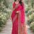 Pink soft silk banarasi jacuard work designer party wear saree with unstitched blouse piece