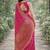 Pink soft silk banarasi jacuard work designer party wear saree with unstitched blouse piece