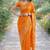 Orange soft silk banarasi jacuard work designer party wear saree with unstitched blouse piece