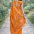 Orange soft silk banarasi jacuard work designer party wear saree with unstitched blouse piece