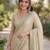Cream soft silk banarasi jacuard work designer party wear saree with unstitched blouse piece