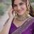Purple soft silk banarasi jacuard work designer party wear saree with unstitched blouse piece