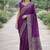 Purple soft silk banarasi jacuard work designer party wear saree with unstitched blouse piece
