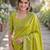 Parrot green soft silk banarasi jacuard work designer party wear saree with unstitched blouse piece