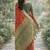 Red soft silk banarasi jacuard work designer party wear saree with unstitched blouse piece